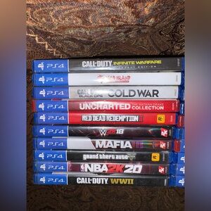 PlayStation 4 Game Collection - Mixed Titles (Various Colors)